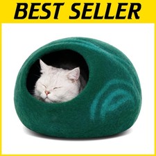 Felt Cat Bed - Emerald, Medium