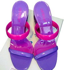 Off-White Shade Meteor Ombré Patent-Leder Mules Sandalen Rosa Lila