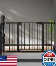 Cumbor 29.7-51.5" Extra-Wide Pressure Mount Auto-Close Baby/Pet Safety Gate Blac