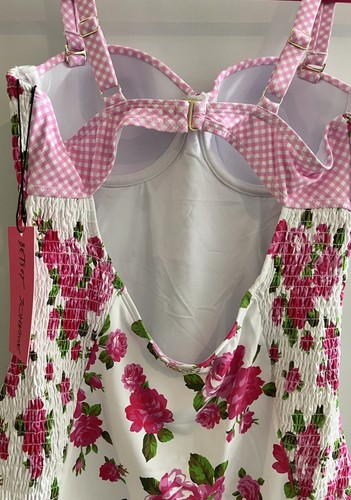 128 $ Betsey Johnson Gr. M Bügel BH Love Always Bandeau Badeanzug Blumen Rosen - Bild 12 von 20