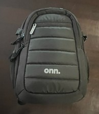 Onn. Black nylon Backpack Camera Bag Good Condition