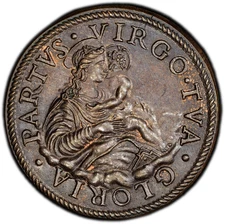 ITALY, PAPAL STATES: "1554" Medal PCGS MS63 — BONZAGNI MADONNA & CHILD RESTRIKE