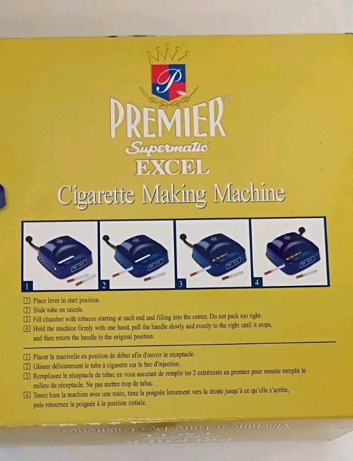 PREMIER Supermatic EXCEL Cigarette Rolling Machine Roller Maker KING  COMPLETE