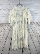 Rebellion Ivory Lace Duster Kimono Size Medium Boho Fairy Whimsy NWOT