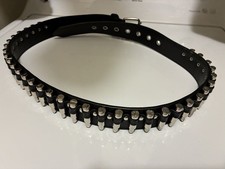 Faux Leather Belt with Bullets 30-32" emo goth rock metal costume punk style