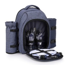 Picnic Backpack Bag for 2 Person with Cooler Compartment, Detachable Bottle/W...