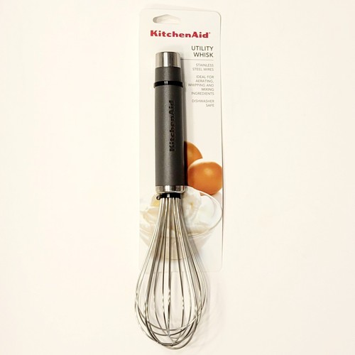 KitchenAid Gourmet Matte Gray Utility Kitchen Whisk 10.5 in Stainless Steel NEW - Picture 8 of 12