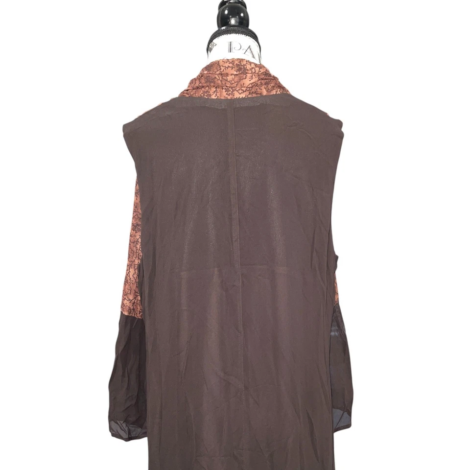 Vestido Carole Pequeño Marrón Maxi Sin Mangas Floral Hecho en EE. UU. Talla 16 Lagenlook Foto 4 de 4