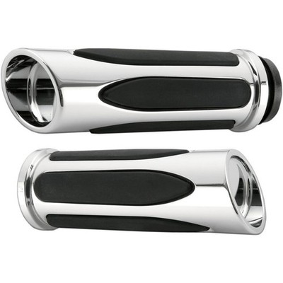 Arlen Ness Chrome Deep Cut Comfort Hand Grips for Cable FXD ST FLH XL