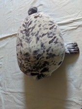 Seal Stuffed Animal Plush Toy Speckled Grey And White