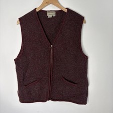 Vintage Royal Robbins Sweater Vest Wool Blend Zip Up Maroon Men Size L
