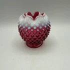 Fenton Cranberry Opalescent Hobnail Rose Bowl