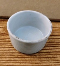 Vintage Birdcage Seed Or Water White Milk glass Dish