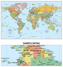 Rand McNally Signature Edition World 50x32" Wall Map - Paper Rolled New 