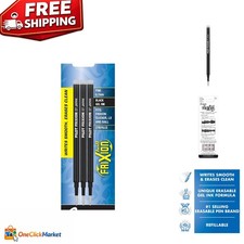 Pack of 3 FriXion Ball Gel Ink Refills 0.7 mm Fine Point - Smooth Black Writing