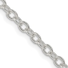 925 Sterling Silver 3.75mm Oval Cable Chain Necklace 26" for Women