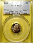 1948 Roosevelt Dime PCGS MS67