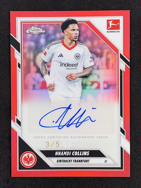 Nnamdi Collins 2025-26 Topps Chrome Bundesliga Auto /5 Eintracht Frankfurt