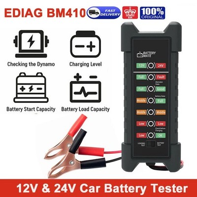 BM410 Car Battery Tester 12V&24V Automotive Crank Charging Analyzer Tool