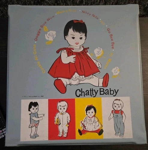 Vintage 1960s Mattel Chatty Baby Doll with Case *Read Description