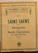 Saint-Saens Introduction and Rondo Capriccioso Op 28 Schirmer Violin  Piano