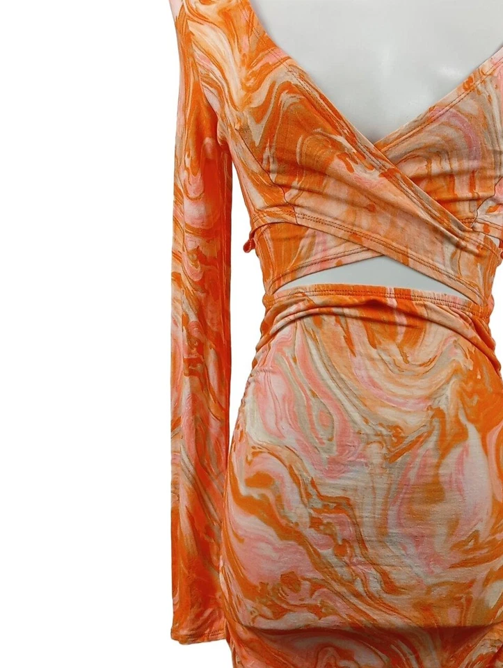 ASOS DESIGN Vestido cut out Mujeres Vestido Talla EU 36 naranja claro - Imagen 3 de 4