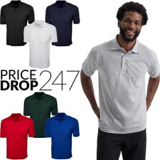 Mens Cotton Rich Polo T Shirt Short Sleeve Size XS to 4XL - SPORT CASUAL WORK