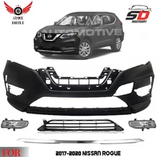 Front Bumper Cover Fascia & Lower Grille Kit For 2017-2020 Nissan Rogue