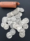 90% Silver Washington Quarters 40-Coin Roll - various dates