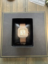Geneva Women s Rose Gold Watch With Square Face And CZ- Brand New In Box