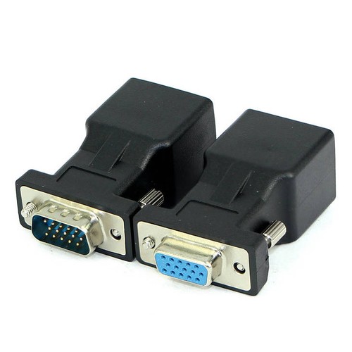 SYSTEM-S Ethernet VGA Over IP Converter 2x VGA Plug For Lan RJ45 Jack 20m - Picture 6 of 10