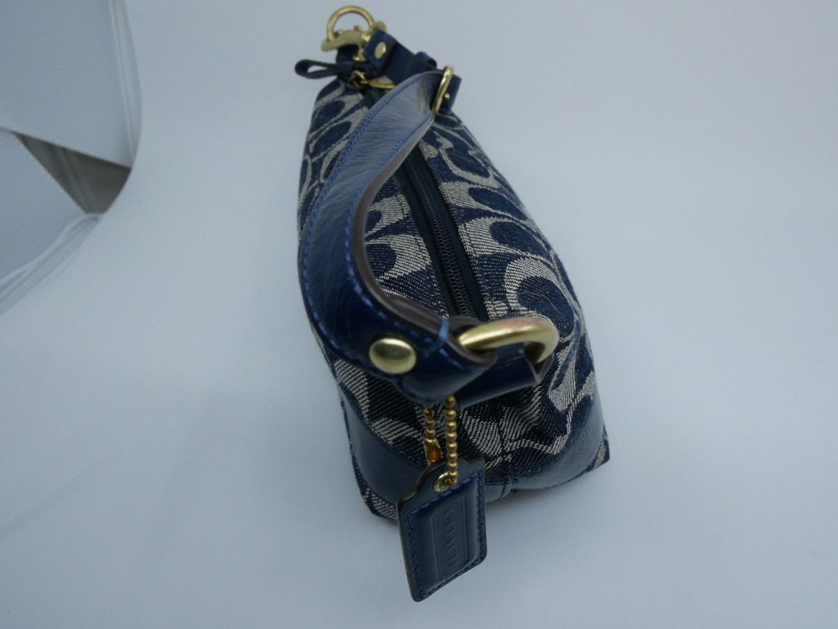 Coach C Signature Denim Demi Mini Baguette Purse Bag Anniversary