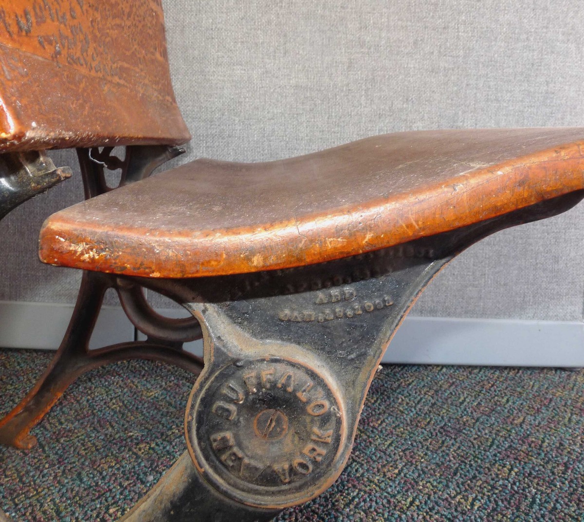Antique 1881 School Desk Buffalo Hardware No 3 Folding Seat Cast