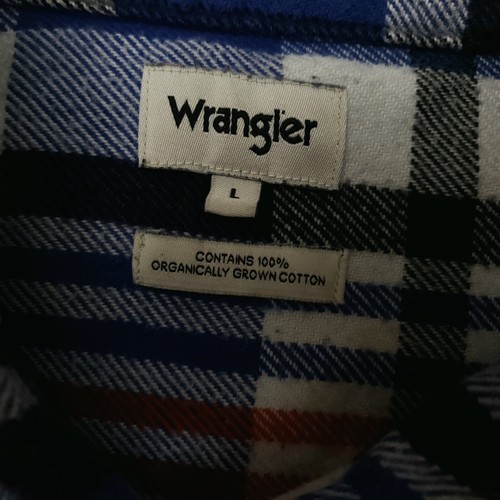 Wrangler Womens Flannel Overshirt Dress Western LARGE BAGGY LOOSE THICK Red Blue - Picture 9 of 16
