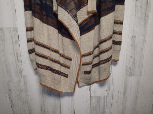 Cardigan a cascata con stampa azteca 2 sorelle misto angora medio - Foto 3 di 7