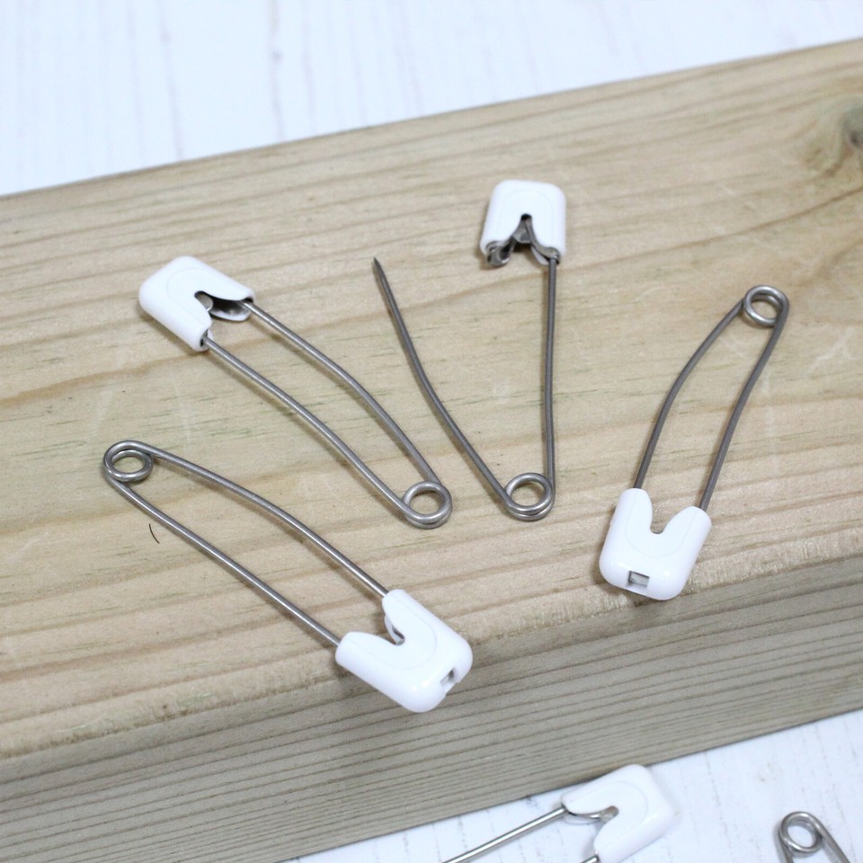 Quality Nappy Pins Baby Safety Snap Lock Plastic White Cap Designed in ...