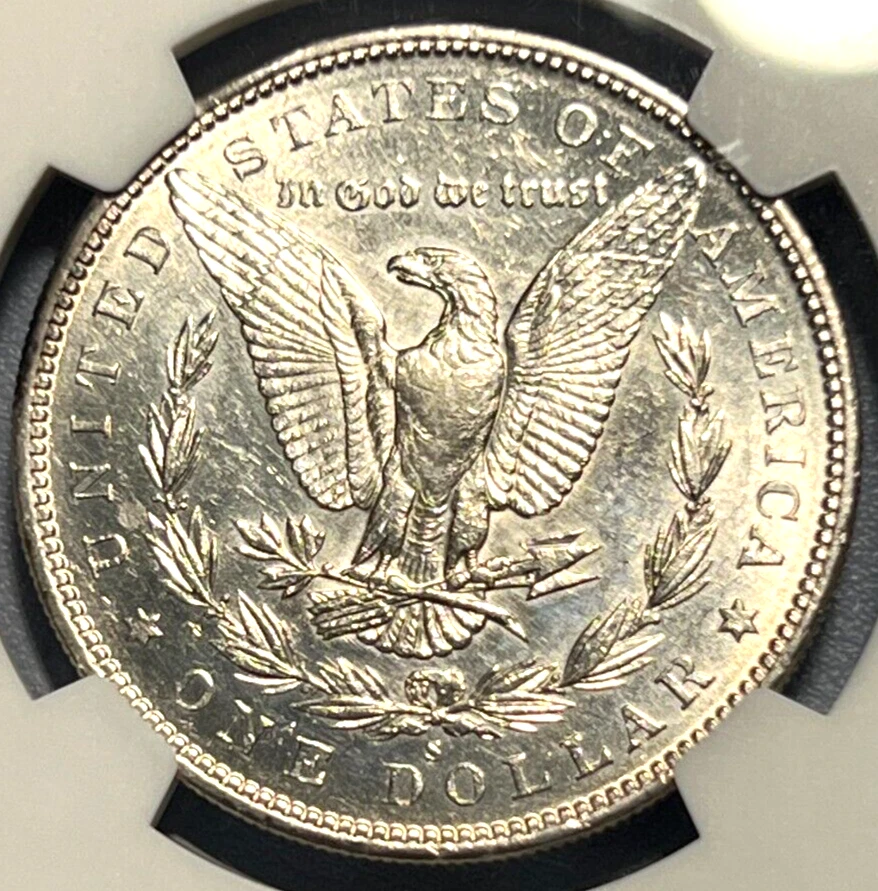 1884 S US Morgan Silver Dollar $1 - NGC AU 55 - Beautiful Specimen- Very Rare - Image 4 of 4