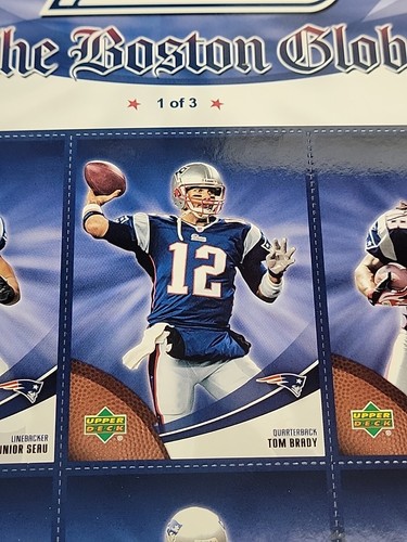 2007 Upper Deck Boston Globe New England Patriots UNCUT Card Sheet Set 1,2,3,OF3 - Picture 5 of 12