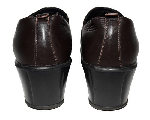 Dansko Aubrey Sable Brown Pleated Leather Womens Wedge Loafer Clogs Size 40 US 9 - Picture 6 of 12