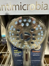 AquaCare Antimicrobial Luxury Handheld Shower Head Super Water Pressure Chrome