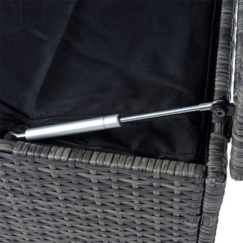 Auflagenbox Poly Rattan Kissenbox Gartenbox Aufbewahrungsbox Anthrazit-Grau - Bild 6 von 10
