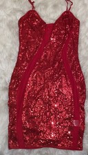 Sequin Christmas New Year Red Dress