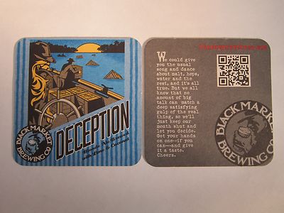 Bier Untersetzer ~ Schwarz Markt Gär Deception Blond Ale ~ Temecula, Kalifornien