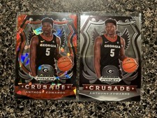 Anthony Edwards RC Rookie Red Ice Prizm Crusade & Base Crusade 2 Card Lot #81