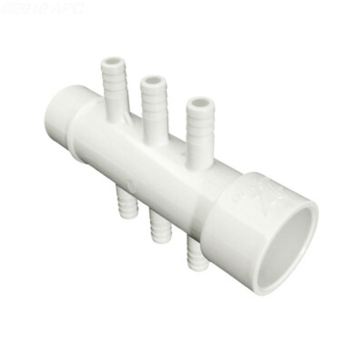 Hot Tub Basics | Manifold 3/8'' Barb 6 Port Flow Thru 1'' Slip x 1'' Spg 672-3900