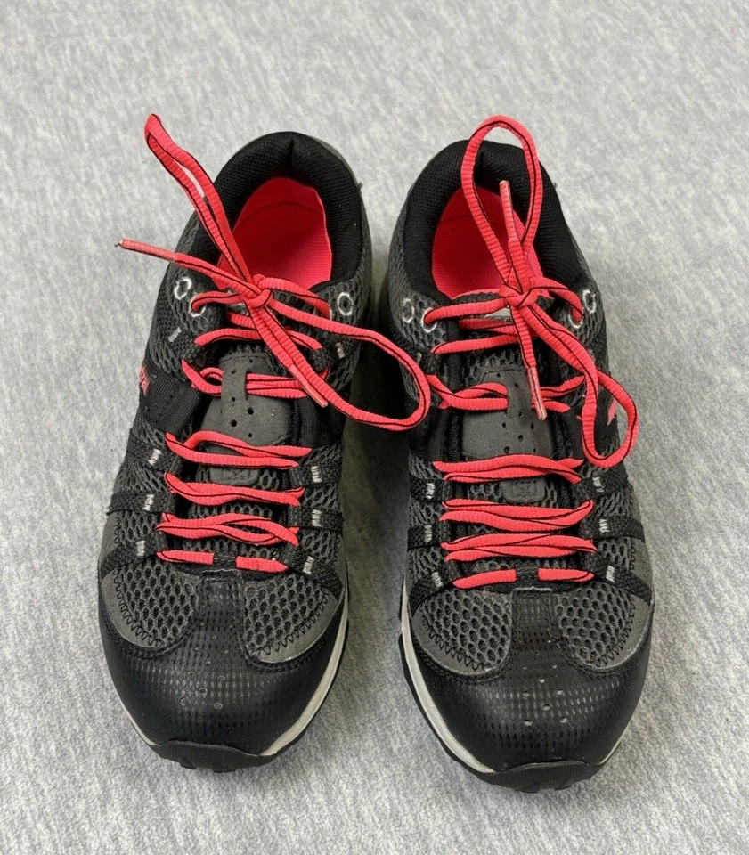 Zapatillas Montrail Mujer 7 Negras Rojas Correr Senderismo Impermeables Griptonita Foto 2 de 4