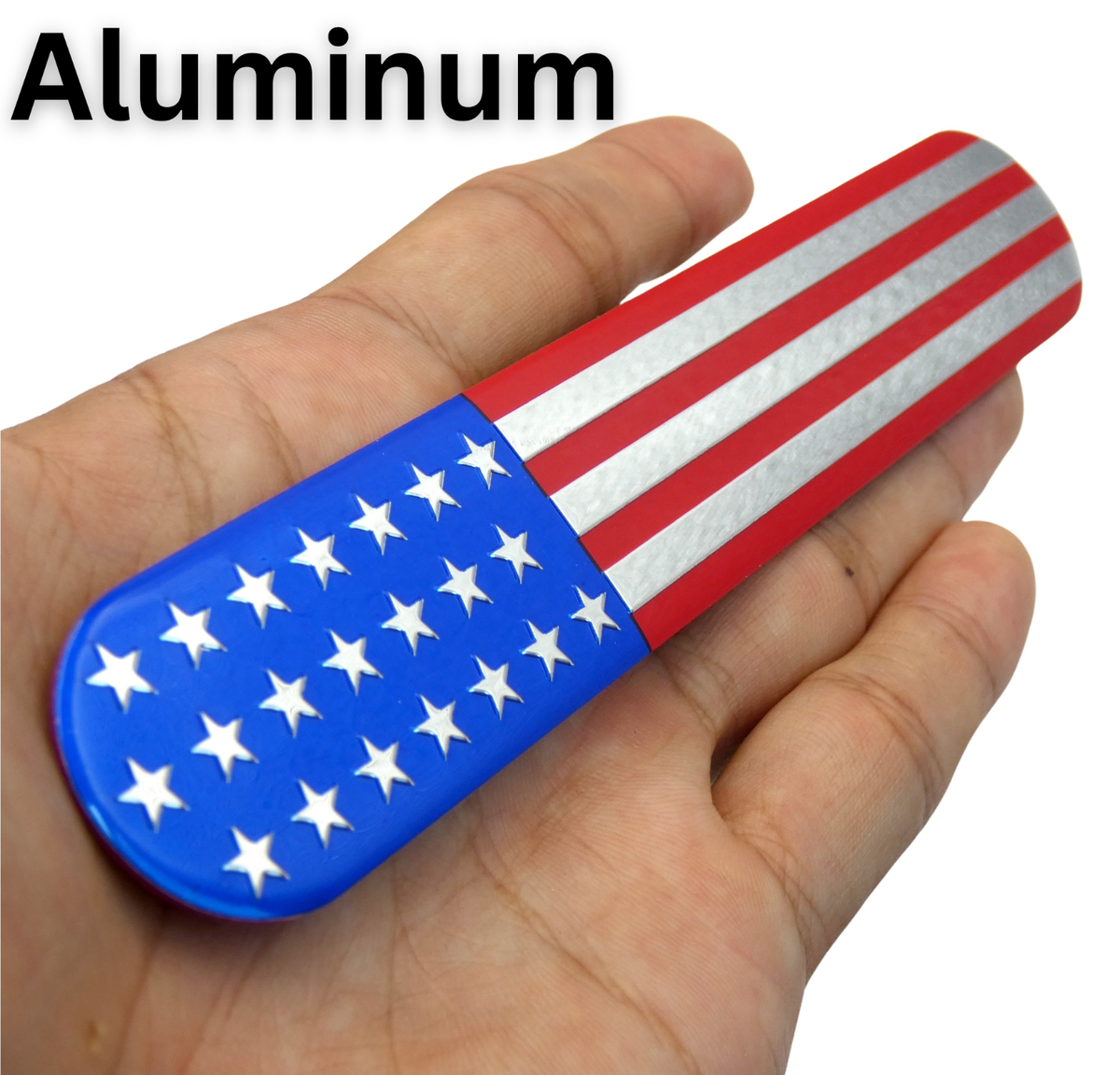 Flag Stickers Cootack US American Metal Flag Emblem Decal Sticker Made From Aluminum Alloy - Perfect For Any Vehicle, Truck, Car, Motorcycle, RV, Scooter, Or SUV 3.14" X 2" 4 Pack American