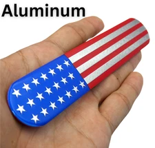 ALUMINUM American Flag Decal Sticker Car, Motorcycle, Patriotic 6" x 1"