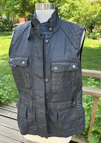 Ralph Lauren Jeans Co Waxed/ Coated Denim Moto Vest, Women’s Size 14, EUC