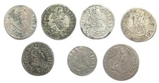 [R2102] Lot 7x 3 Kreuzer, Leopold I Ferdinand II Joseph I